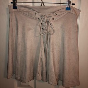 Grey Suede Skirt